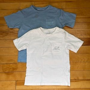 Vineyard Vines 4T t-shirts, white and blue